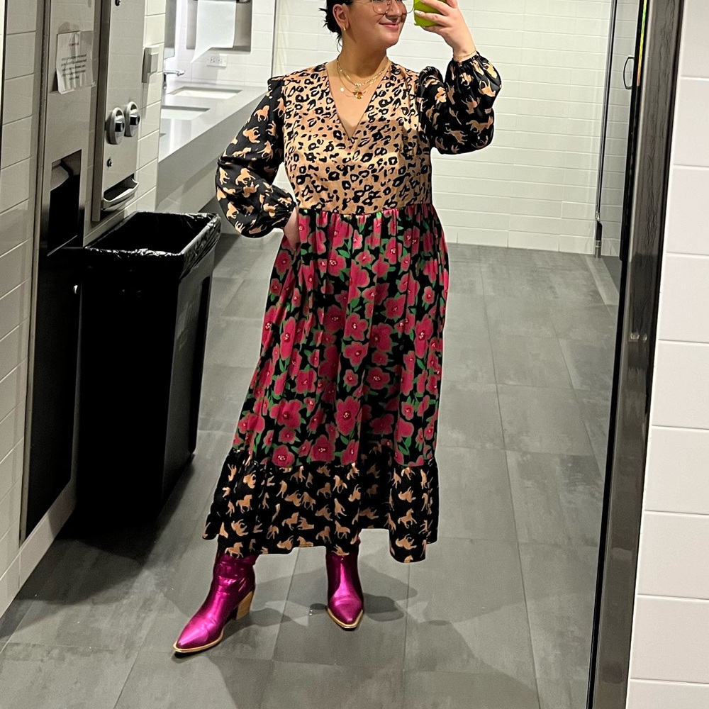 Mixed Print Maximalist Dress